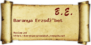Baranya Erzsébet névjegykártya