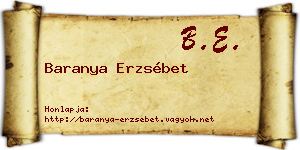 Baranya Erzsébet névjegykártya