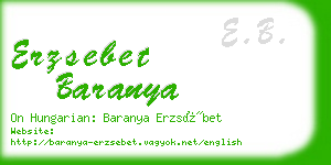 erzsebet baranya business card